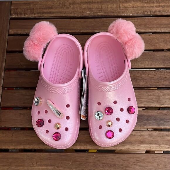 Crocs Classic Glitzy Clog Flamingo Women Size 6 Men Size 4 - Picture 1 of 8